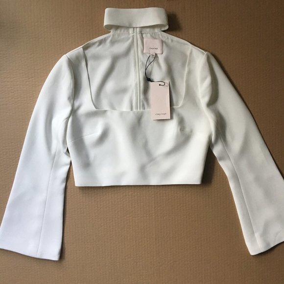 Cinq à Sept “Amara” choker collar crop top — BNWT - Picture 5 of 6